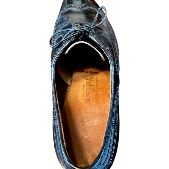 Allen Edmonds McAllister black wingtip Oxford brogue lace up shoes, size 12.5D - Picture 10 of 11